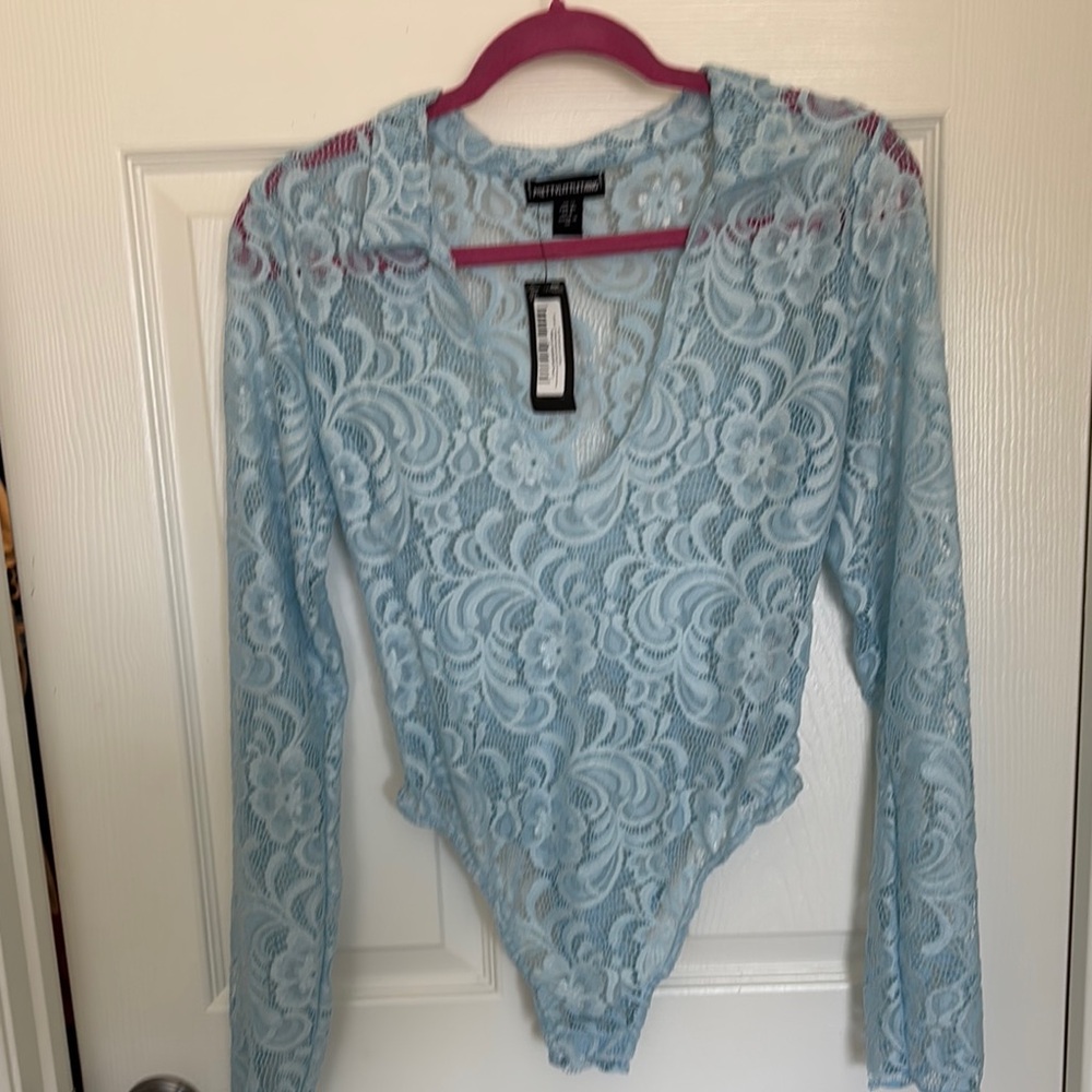 Forever 21 Blue Lace Bodysuit